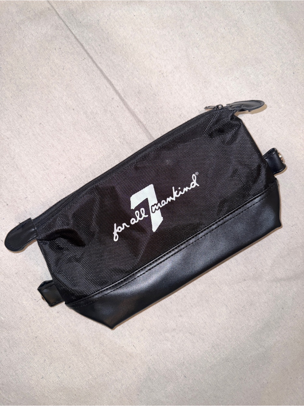 7 For All Mankind Black Men's Toiletry Kit with Logo